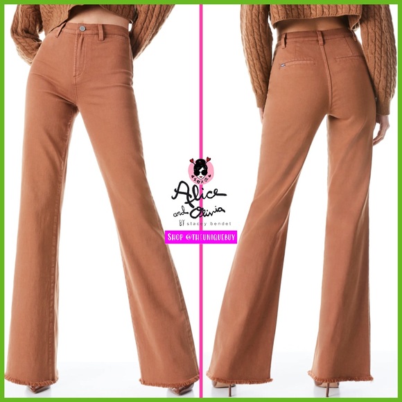Alice + Olivia Gorgeous Coin Pocket Camel Brown Jeans Pant